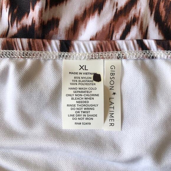 Gibson Latimer NWT  Women’s Fierce Animal Print Lines Hipster Bikini Bottoms XL - Picture 5 of 7